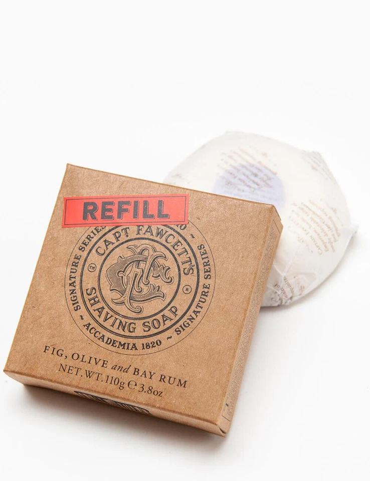 Captain Fawcett Mens Scapicchio Shaving Soap Refill Fig Olive Bay Rum 110g 3.8oz