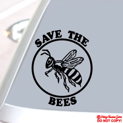 SAVE THE BEES ~Adesivo adesivo de vinil para janela traseira de carro para-choque de parede mel Bumble Jdm - Imagem 1 de 2