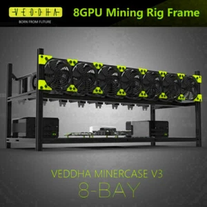 Veddha V4 8/12 GPU Mueble de Mineria aluminio MINING RIG CASE BTC ETH CRYPTO GPU - Afbeelding 1 van 8