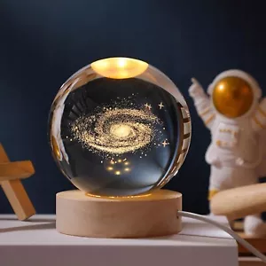 New Crystal Ball Night Lamp Creative 3D Glowing Planetary Galaxy LED Night Light - Picture 1 of 5