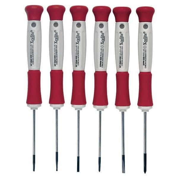 Xcelite XP600 ESD Safe Precision Slotted and Phillips Screwdriver Set, 6-Piece - Image 1 of 1