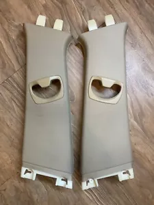 2006-2011 BMW E90 E91 B-Pillar Interior Trim Panel SET BEIGE 325 328 330 335 OEM - Foto 1 di 3
