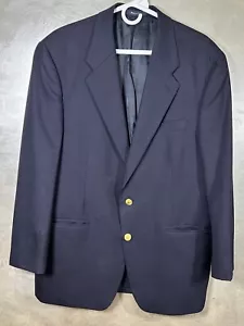 Chaps Ralph Lauren Mens 2 Button Pure Wool Blazer Sport Coat Jacket Blue - Picture 1 of 14
