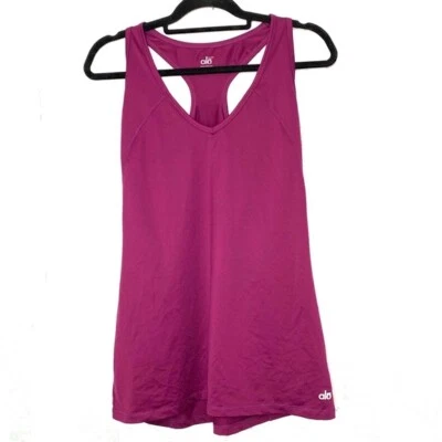 Camiseta sin mangas de entrenamiento ALO Yoga Cool Fit espalda deportiva, púrpura, talla XXL, poliéster, cuello en V Foto 1 de 4