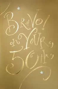 Schöne Karte zum 50. Geburtstag FÜR PAAR, Golden Bravo! von American Greetings +✉ - Bild 1 von 5