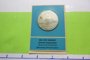 OHIO STATE UNIVERSITY BUCKEYES 1970 100TH ANNIVER SILVER COIN CASE COA RARE 3OU - Picture 1 of 2