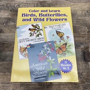 Color and Learn: Birds, Butterflies and Wild Flowers - Lisa Bonforte, Paperback - Picture 1 of 12