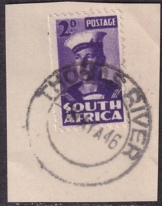 FRANCOBOLLO / ANNULLO SUDAFRICA "THOMAS RIVER" 1946 - Foto 1 di 1