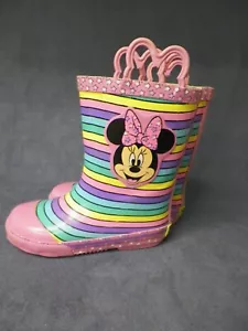 Minnie Mouse Mädchen Regenstiefel wasserdicht Gummi gestreift Kunstfell gefüttert Gr. 11/12 - Bild 1 von 13