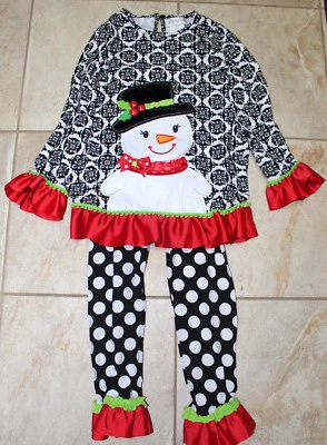 NUEVO CON ETIQUETAS, Conjunto de 2 piezas de Vestido de Navidad para Niñas Emily Rose, Legging a Juego, 3 diseños Foto 1 de 4