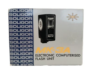 Flash electrónico computarizado vintage SOLIGOR MK3A - Funciona con cualquier cámara Hot Shoe - Imagen 1 de 9