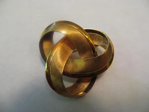 Vintage 1kt GOLD Italy Fancy Lover's Knot Pin Uno A Erre Great Details 8.8 grams - Picture 1 of 4