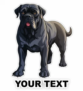 Set of 2 Cane Corso Dog Decal Stickers with Free Custom Text - Picture 1 of 5
