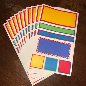 10 Mrs Grossmans Vellum Panels Primary Stickers Labels Tags Shapes Color Blocks - Bild 1 von 2