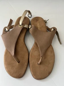 AEROSOLES Women's Chlock Thong Brown Synthetic Sz 9 Medium NWOT - Picture 1 of 6