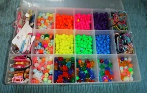 Vintage 1990s Beads & Jewelry Supplies Huge Lot with 18 compartments and Case - Picture 1 of 4