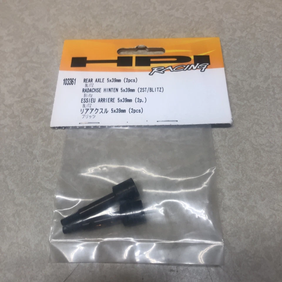 NEW HPI Blitz Steel Rear Axle 5x39mm (2) 103361 NIP - Image 1 of 2