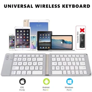 Portable Pocket-Sized Foldable Bluetooth Keyboard for Phone Tablet iPad iPhone - Picture 1 of 21