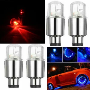 4xLED Wheel Tire Valve Caps Light Neon Lamp Waterproof For Car Bike Motorcycle - Picture 1 of 13