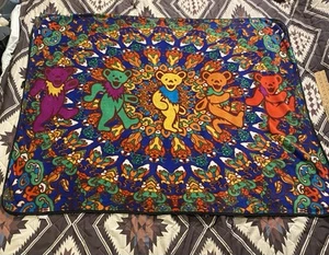 Vintage Grateful Dead Fleece Throw Blanket Dancing Bears Colorful 57”x47” - Picture 1 of 7