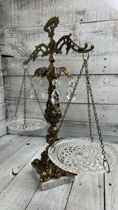 Escalas de Justicia de Cristal de Colección con Base de Mármol Hechas en Italia Como Se Lee 🤎 - Imagen 1 de 23