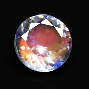 0.92 Ct Round Romantic Top Grade (6 x 6 mm) Natural Faceted Rainbow Moonstone - Picture 1 of 7