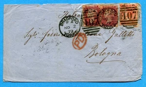 GREAT BRITAIN- 1872 4 p. + 1 p. DUE ESEMPLARI ann.BRADFORD / YORKS  (296514) - Picture 1 of 2
