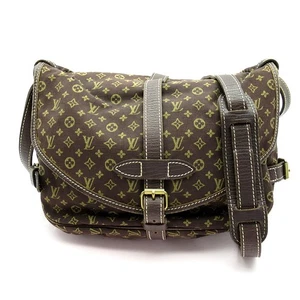 LOUIS VUITTON Saumur 30 M95227 Monogram mini run Shoulder Bag Ebene USED - Picture 1 of 7