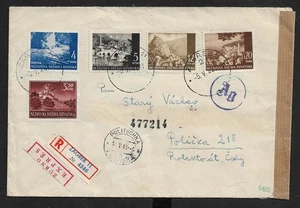 WWII CROATIA ZAGREB TO CZECHOSLOVAKIA EXPRESS REGISTERED CENSOR COVER 1942 - Picture 1 of 2