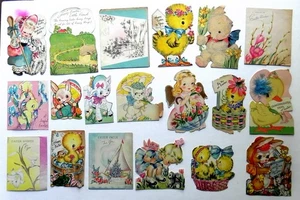 173+Lot of Vintage & Antique EASTER Greeting Cards 1900-1960 Asst Diecuts Kids - Picture 1 of 15