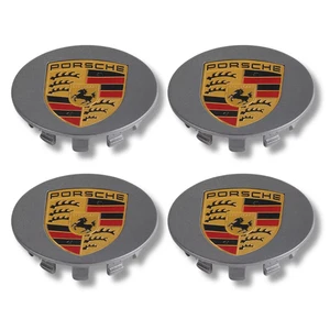 Alufelge Nabenkappe Nabe Porsche 911 718 Boxster Cayman grau 65mm x4  - Bild 1 von 12
