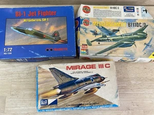 RARE model airplane lot of 3 Military Toy Kit 1:72 Vintage Complete (FREE SHIP) - Picture 1 of 20