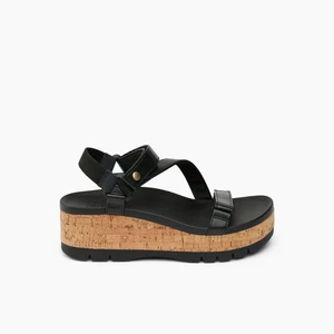 Reef Women's Vista Higher Luna Black Cork Wedge Sandals Size 6 New in Box - Picture 1 of 5