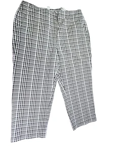 Talbots Ankle Pants Stretch Women Sz 12 Gingham Check Career Black White Cropped - Picture 1 of 7