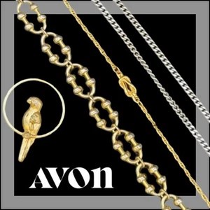 Vintage AVON Lot of 4 Items ANKLET Bracelet CHAIN Parrot Pin (w/o back) CHIC - Picture 1 of 18