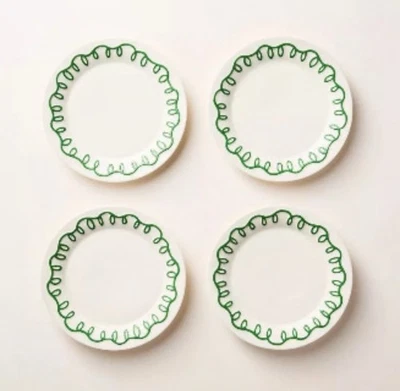 ¡NUEVO! Juego de 4 platos de postre de gres Kate Spade New York X Target con adornos verdes Foto 1 de 4