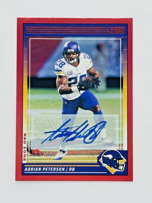 2024 Score Adrian Peterson Red Zone Auto /20 Vikings SSP - Image 1 of 4