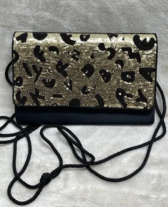 VTG Kaiho Alphabet Gold Sequin Beaded Evening ShoulderBag Clutch Purse Crossbody - Picture 1 of 14