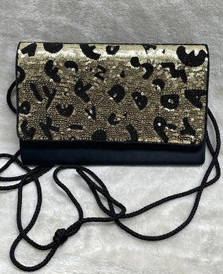 De Colección Kaiho Alfabeto Dorado Lentejuelas Cuentas Noche Bolso de Hombro Bolso sin asas Cartera Bandolera Foto 1 de 4