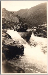 Vintage 1923 JAPAN Real Photo RPPC Postcard "Hodsu Rapids" Hozu River Scene - Picture 1 of 2