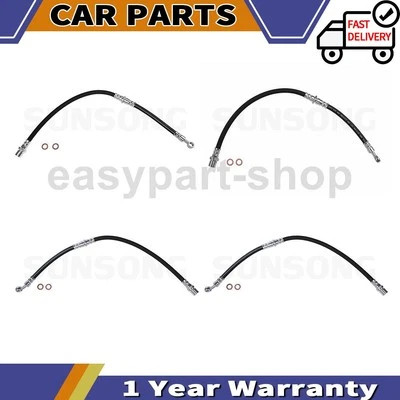 4 Sunsong 后前刹车线软管适合 1990 1991 1993 1994 年 斯巴鲁 Legacy — 第 1/4 张图片