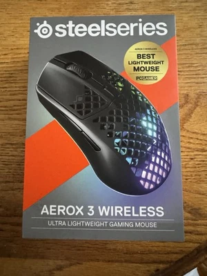 SteelSeries Aerox 3 Wireless Optical Mouse Gaming Mouse - Black *NEW & SEALED* - Image 1 of 2