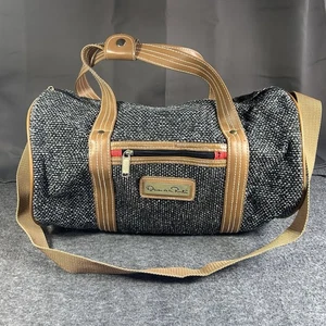 Vintage Oscar de la Renta Weekender-Reisetasche aus Tweed und Kunstleder - Bild 1 von 9