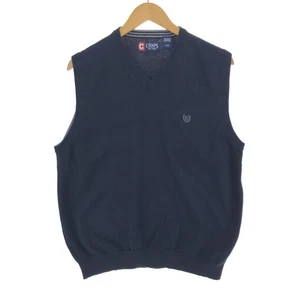 Vintage Chaps V-neck cotton knit vest men's L - Picture 1 of 3
