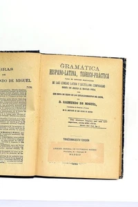 ALTES BUCH GRAMMATIK HISPANO-LATINA MIGUEL EXLIBRIS LINGÜÍSTICA 1930 - Bild 1 von 3