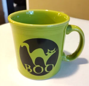 NEW Fiestaware Halloween Boo Cat Mug Lemongrass Green 12oz Fiesta Java Mug - Picture 1 of 3