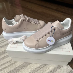 Alexander McQueen Oversized Blush/White Women's Sneakers 718139WHGP5 6856 NIBOX! - Picture 1 of 14