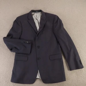 Tommy Hilfiger Jacket L Blue Prince of Wales Check 100% Wool Hopsack Blazer 40R - Picture 1 of 14