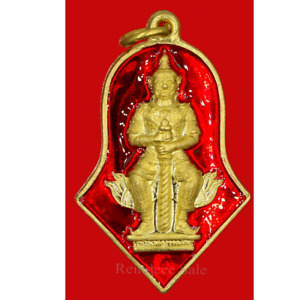 Thao Wessuwan Giant God Amulet Thai Red Gold Pendant Talisman Protection