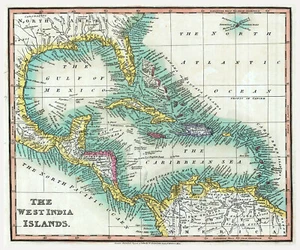 1811 Karte der Westindischen Inseln Karibik - Bild 1 von 4